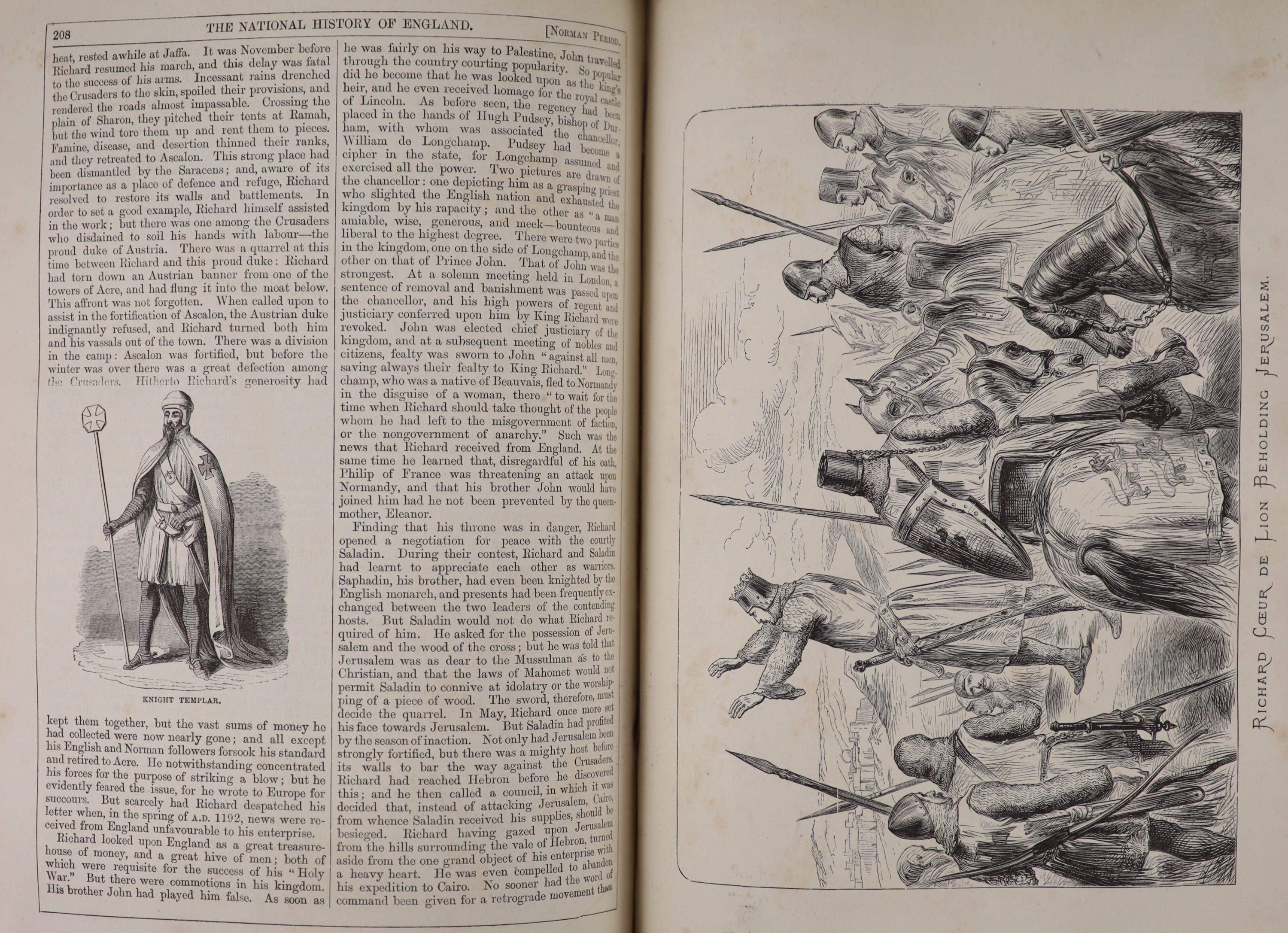 Farr, Edward – The National Histroy of England, Civil, Military and Domestic, from the Roman Invasion to the Present Time. With an Historical Introduction my Lord Broughan. 4 Vols. Complete with at least 500 illustration